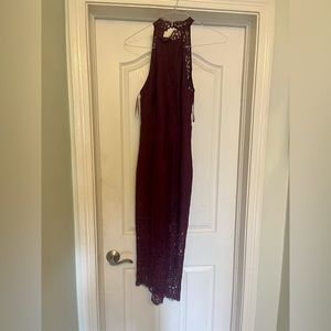 Keepsake the label plum lace midi dress